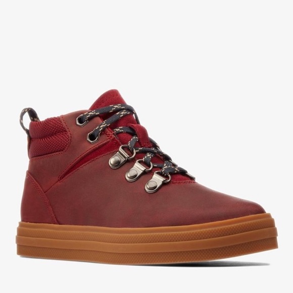 Clarks Other - NEW Clarks Nova Hike Kid Boots in Burgundy Leather, Size UK 4.5G US 5W